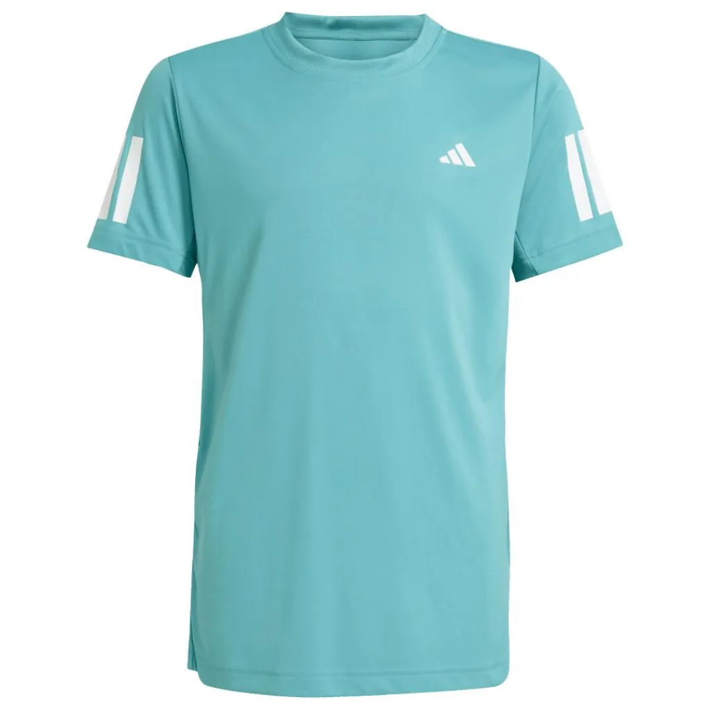 Club 3-Stipes tennisshirt junior powder teal*adidas New