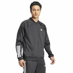 Club 3-stripes knitted trainingsjack heren black*adidas Hot