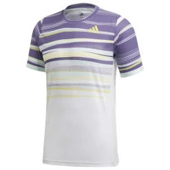 Freelift Heat Ready tennisshirt heren white shock  yellow*adidas Clearance