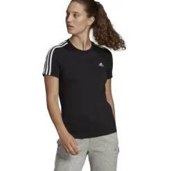 3-Stripes shirt dames black white*adidas Hot