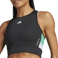 Techfit Colorblock Cropped Training tanktop dames  black semi court green*adidas Sale