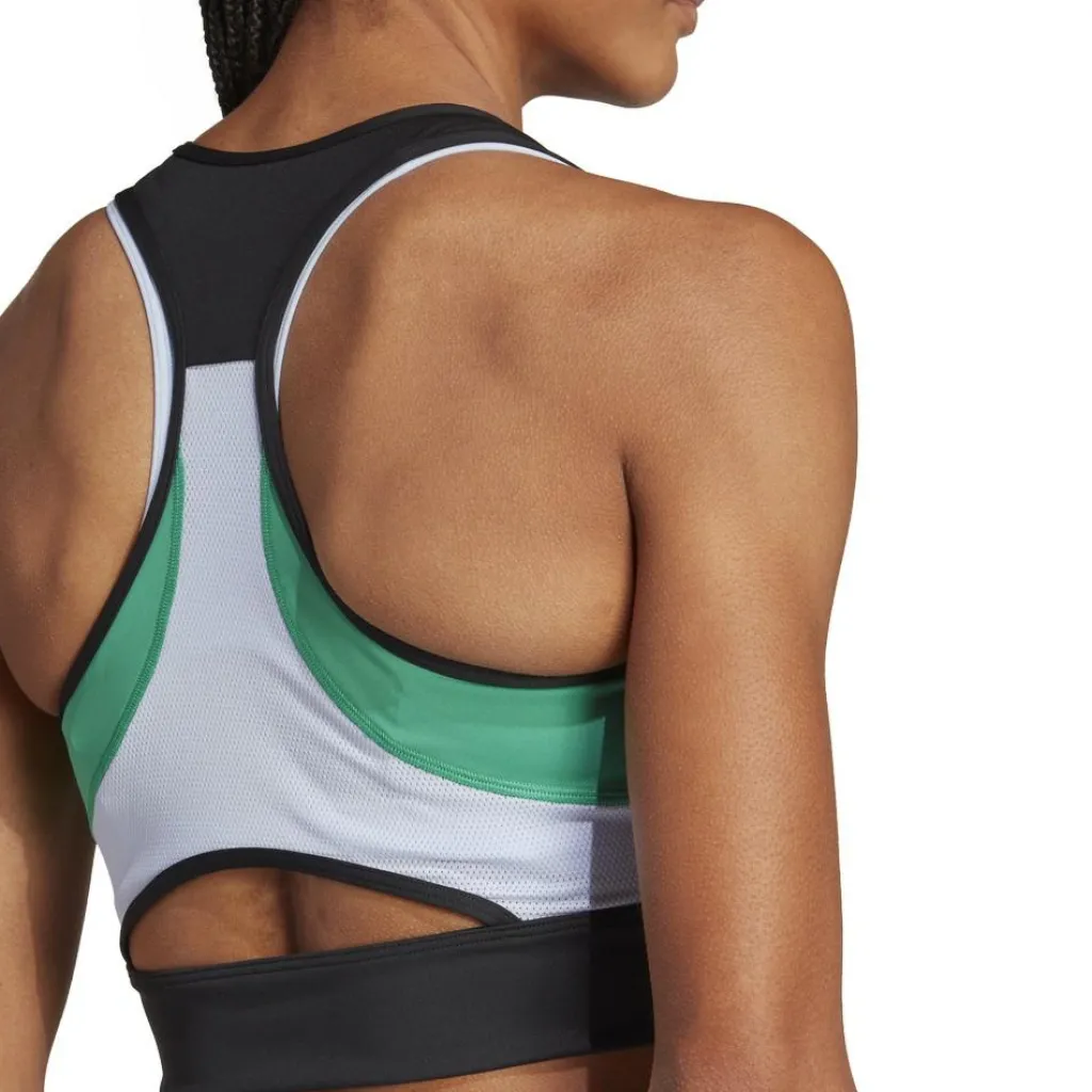 Techfit Colorblock Cropped Training tanktop dames  black semi court green*adidas Sale