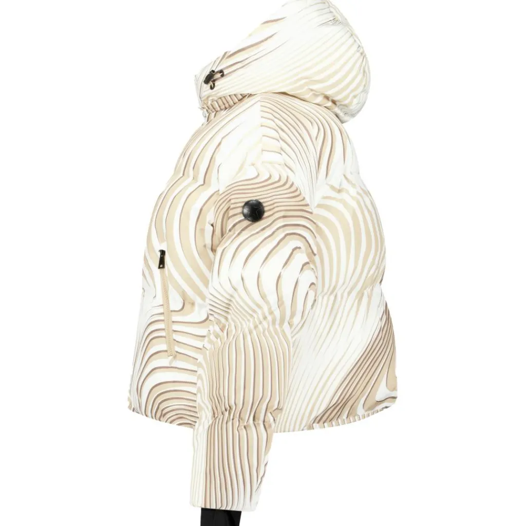 Sun Peaks Moiré winterjas dames white beige mist*Airforce