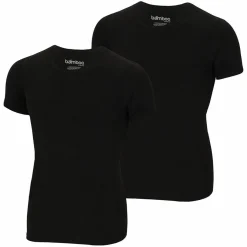 Bamboo O-hals shirt heren black 2-pack*Apollo Best