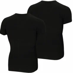 Bamboo O-hals shirt heren black 2-pack*Apollo Best