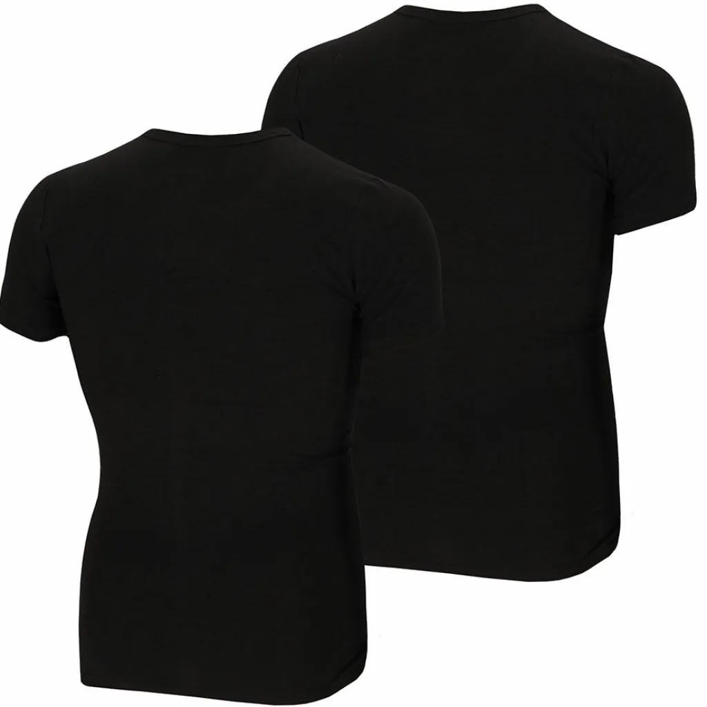 Bamboo O-hals shirt heren black 2-pack*Apollo Best