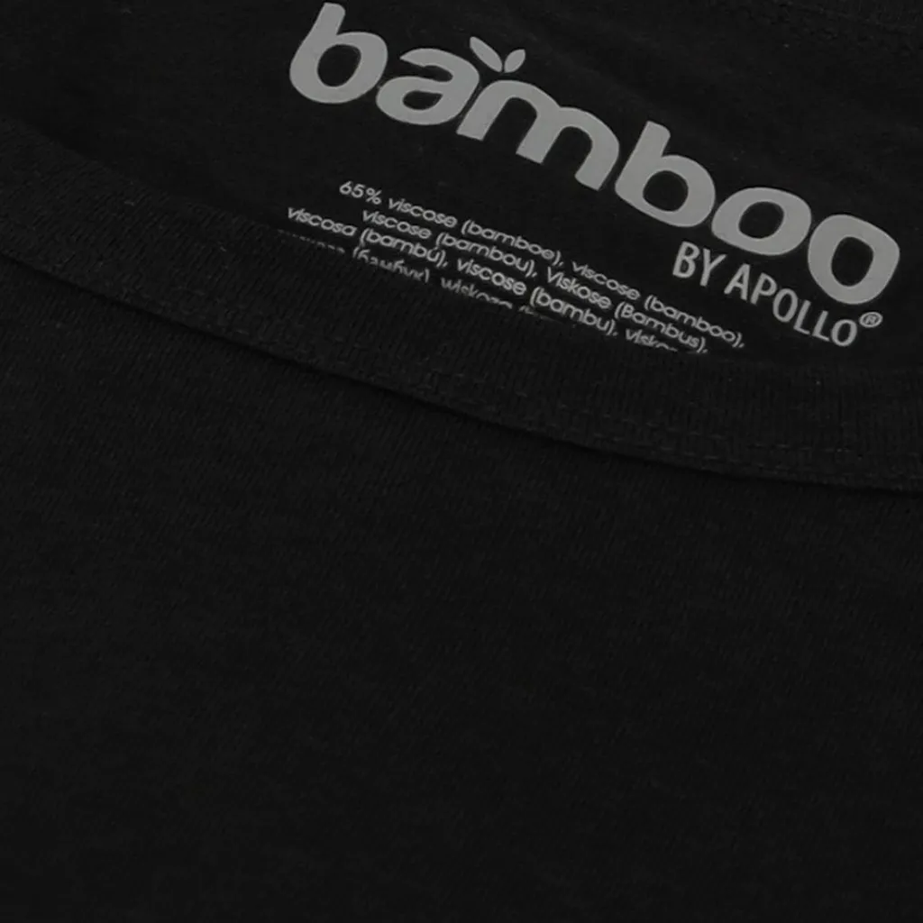 Bamboo O-hals shirt heren black 2-pack*Apollo Best