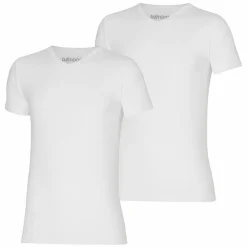 Bamboo V-hals shirt heren white 2-pack*Apollo Sale