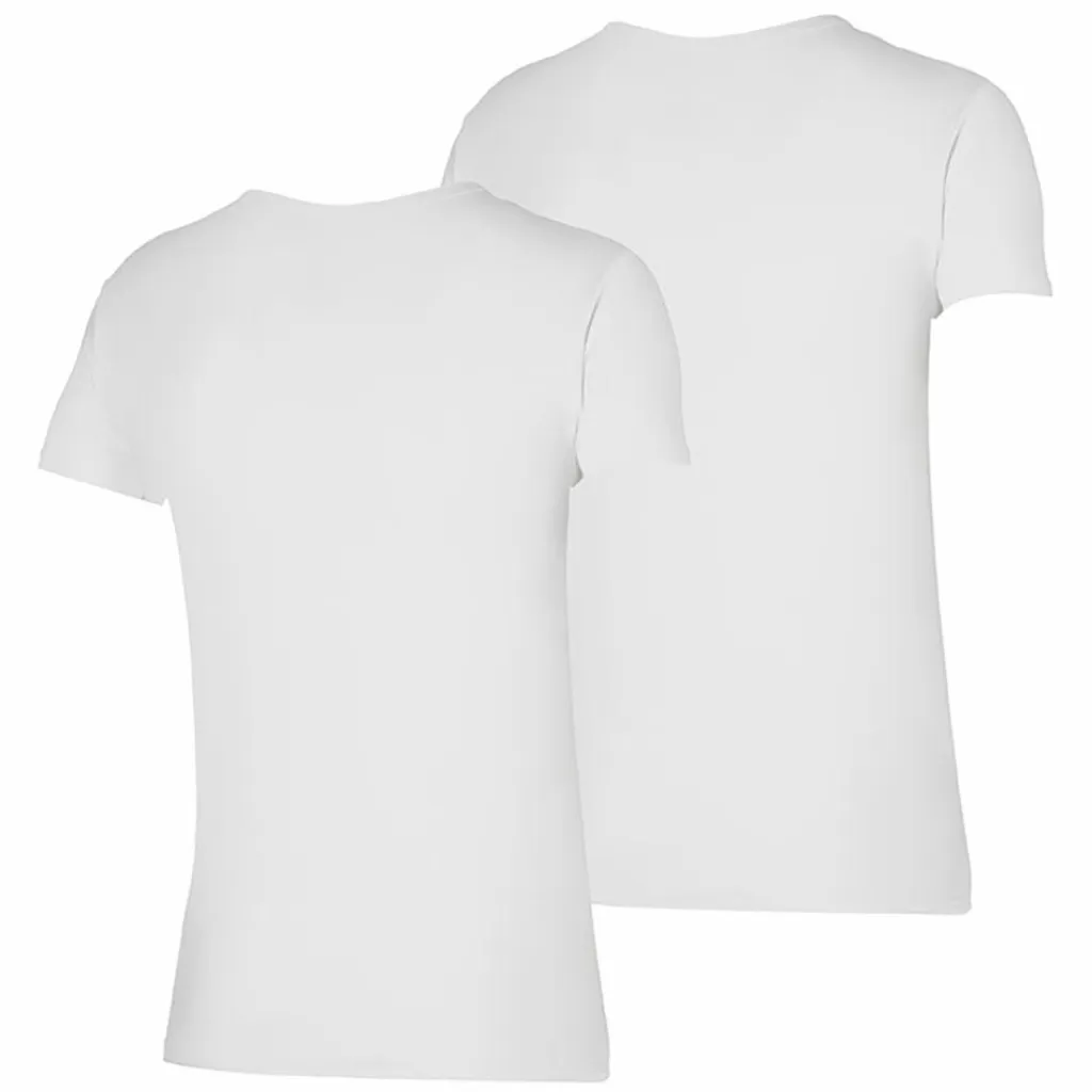Bamboo V-hals shirt heren white 2-pack*Apollo Sale