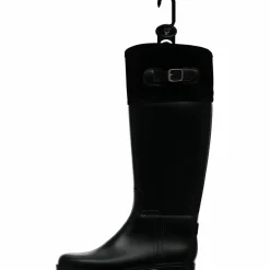 Hoog regenlaarzen met gesp dames black*Apollo Discount