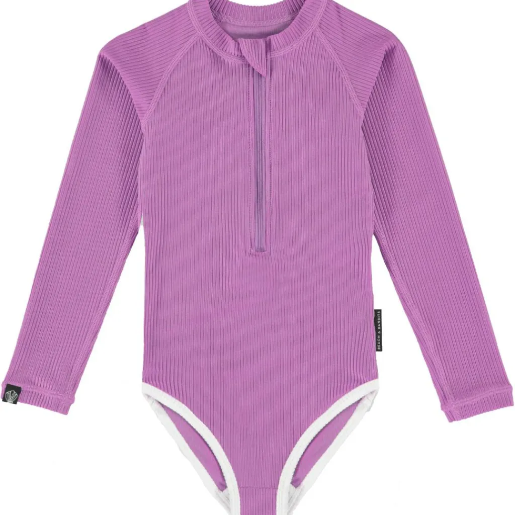 Orchid Ribbed badpak junior purple*Beach & Bandits