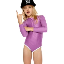 Orchid Ribbed badpak junior purple*Beach & Bandits