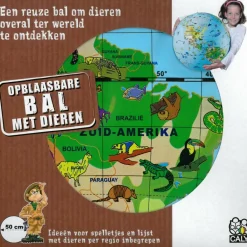  Wereldkaart met dieren opblaasbare bal 50 cm*Caly Toys Clearance