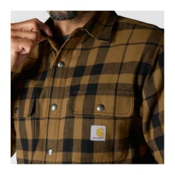 Flannel Sherpa Lined overhemd heren brown*Carhartt Clearance