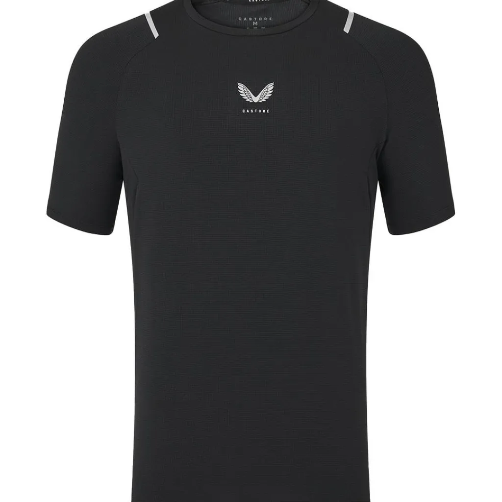 shirt heren black silver reflective*Castore Clearance