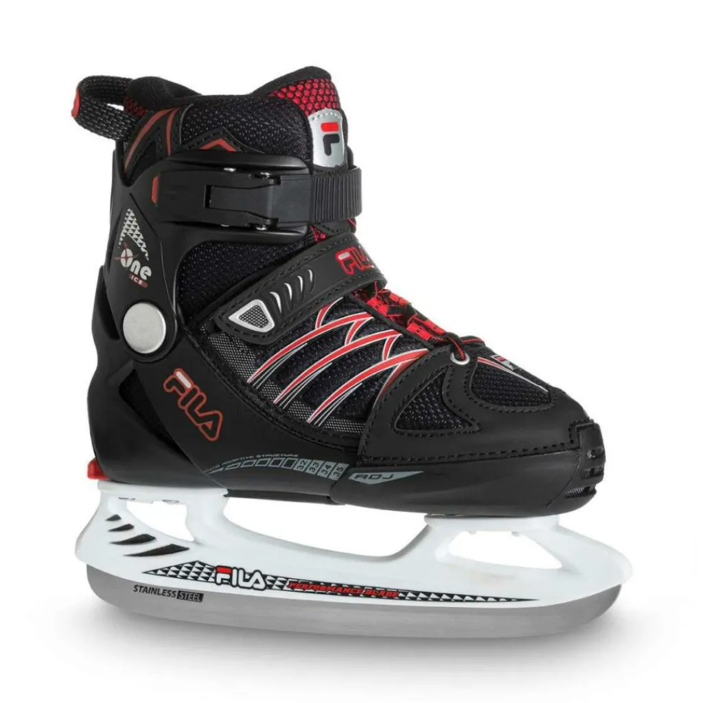 X One Ice 20 verstelbare ijshockeyschaatsen junior black red*Fila New