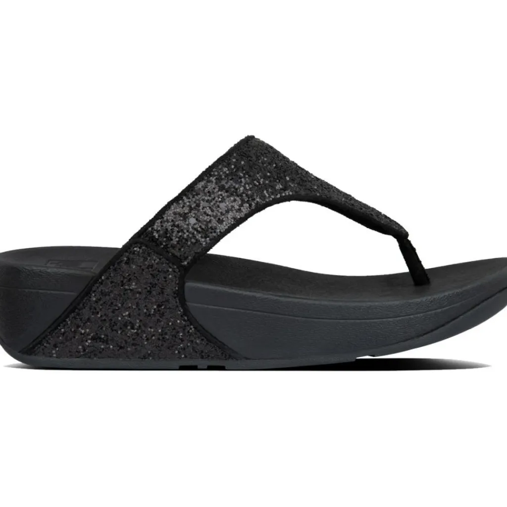 Lulu Glitter Toe-Thongs slippers dames black*FitFlop Sale