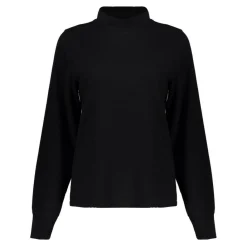 42550-21 Solid Jacquard sweater dames black*Geisha Best