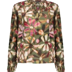 blouse dames green red*Geisha Discount