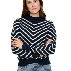 sweater dames navy off white*Geisha Sale