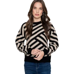 sweater dames sand black*Geisha Discount