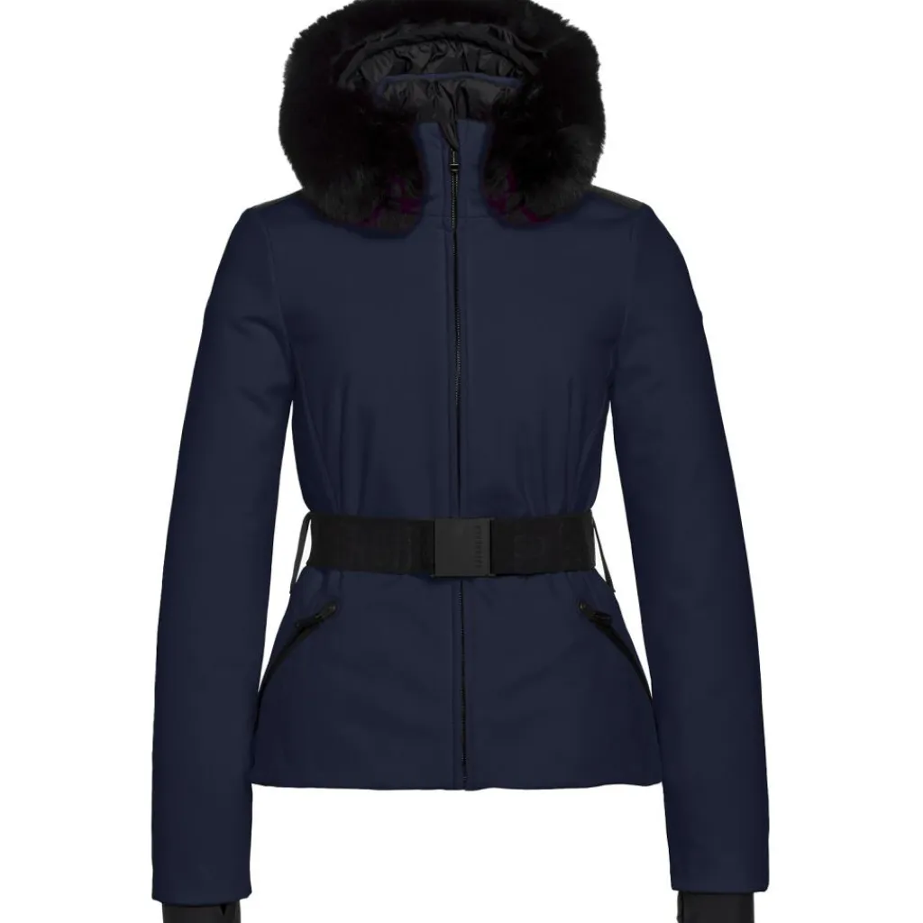 HIDA FAUX BORDER softshell winterjas dames french blue*Goldbergh Hot