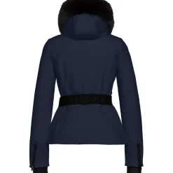 HIDA FAUX BORDER softshell winterjas dames french blue*Goldbergh Hot