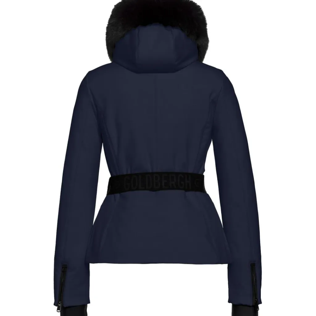 HIDA FAUX BORDER softshell winterjas dames french blue*Goldbergh Hot