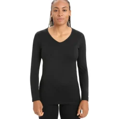 200 Oasis LS v-hals thermoshirt dames black*Icebreaker Online