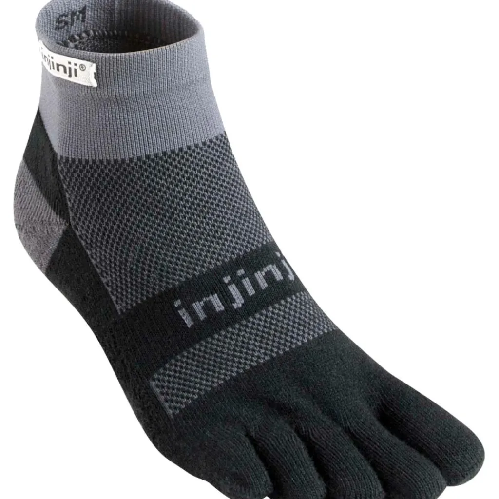 Run Midweight Mini-Crew hardloopsokken black grey*Injinji Best