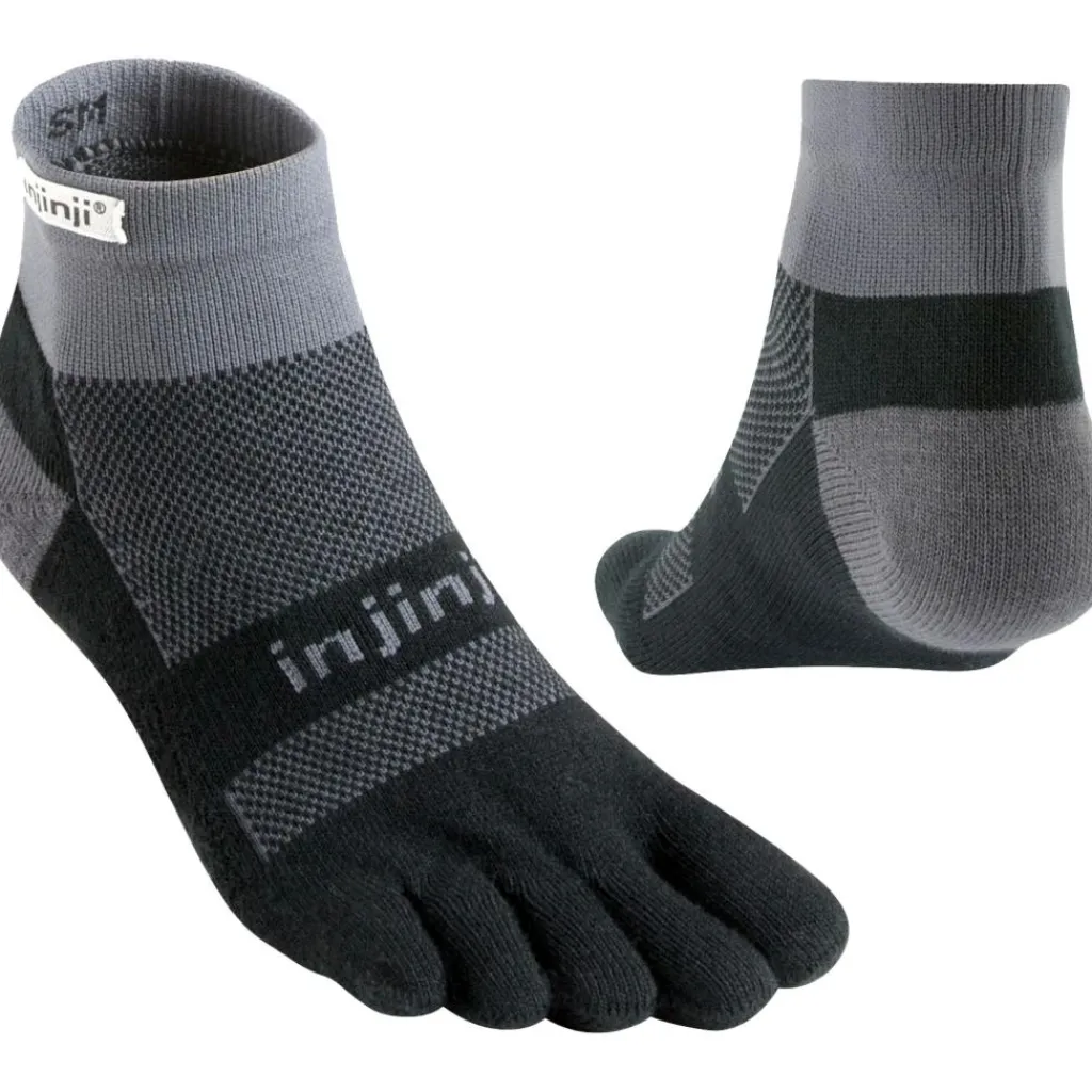 Run Midweight Mini-Crew hardloopsokken black grey*Injinji Best