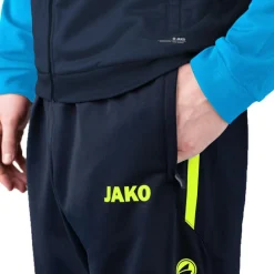 Allround Polyester trainingsbroek marine fluogeel*JAKO Sale