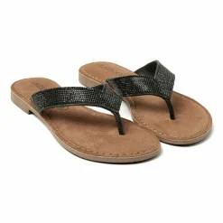 75.803 slippers dames diamond sheet black*Lazamani Online