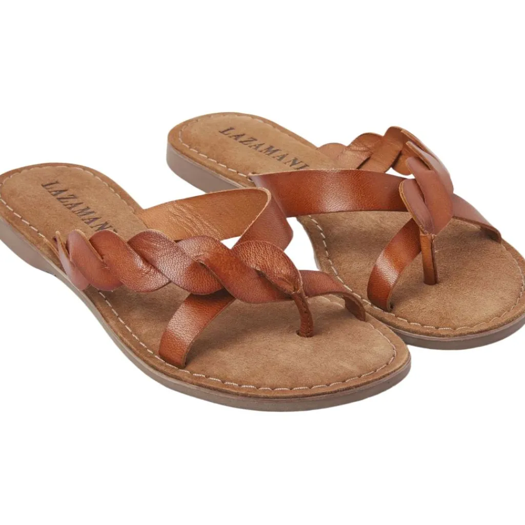 Ava slippers dames tan*Lazamani Sale