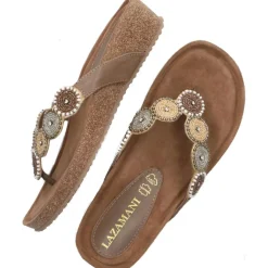 Mara slippers dames beige*Lazamani