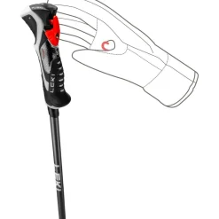 Carbon 14 3D skistokken black dark anthracite bright red*Leki Discount