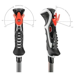 Carbon 14 3D skistokken black dark anthracite bright red*Leki Discount