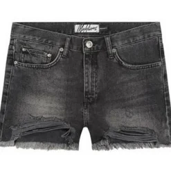 Damaged Denim short dames black*Malelions