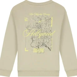 Hollywood Map sweater junior beige*Malelions Clearance