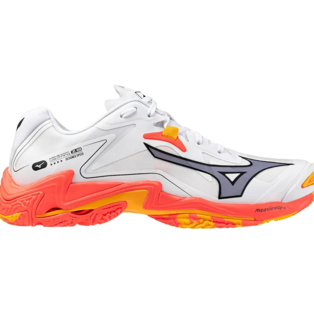 Wave Lightning Z8 indoorschoenen heren white fiery coral 2 citrus*Mizuno Outlet