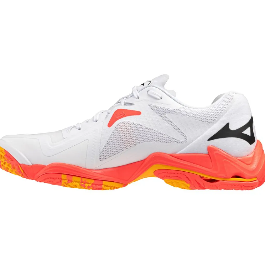 Wave Lightning Z8 indoorschoenen heren white fiery coral 2 citrus*Mizuno Outlet