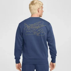 Club FT Crew Bolt sweater heren midnight navy  lightening*Nike Discount