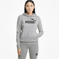 Essentials Logo hoodie dames light grey heather*Puma Clearance