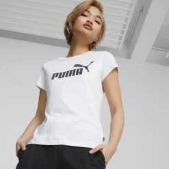 Essentials Logo shirt dames white*Puma Hot