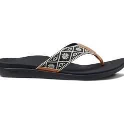 Ortho Woven slippers dames black white*Reef