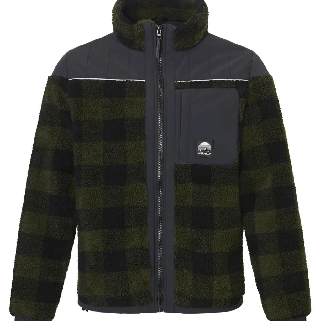 RITCHALL-R fleece vest heren olive check*Rehall New