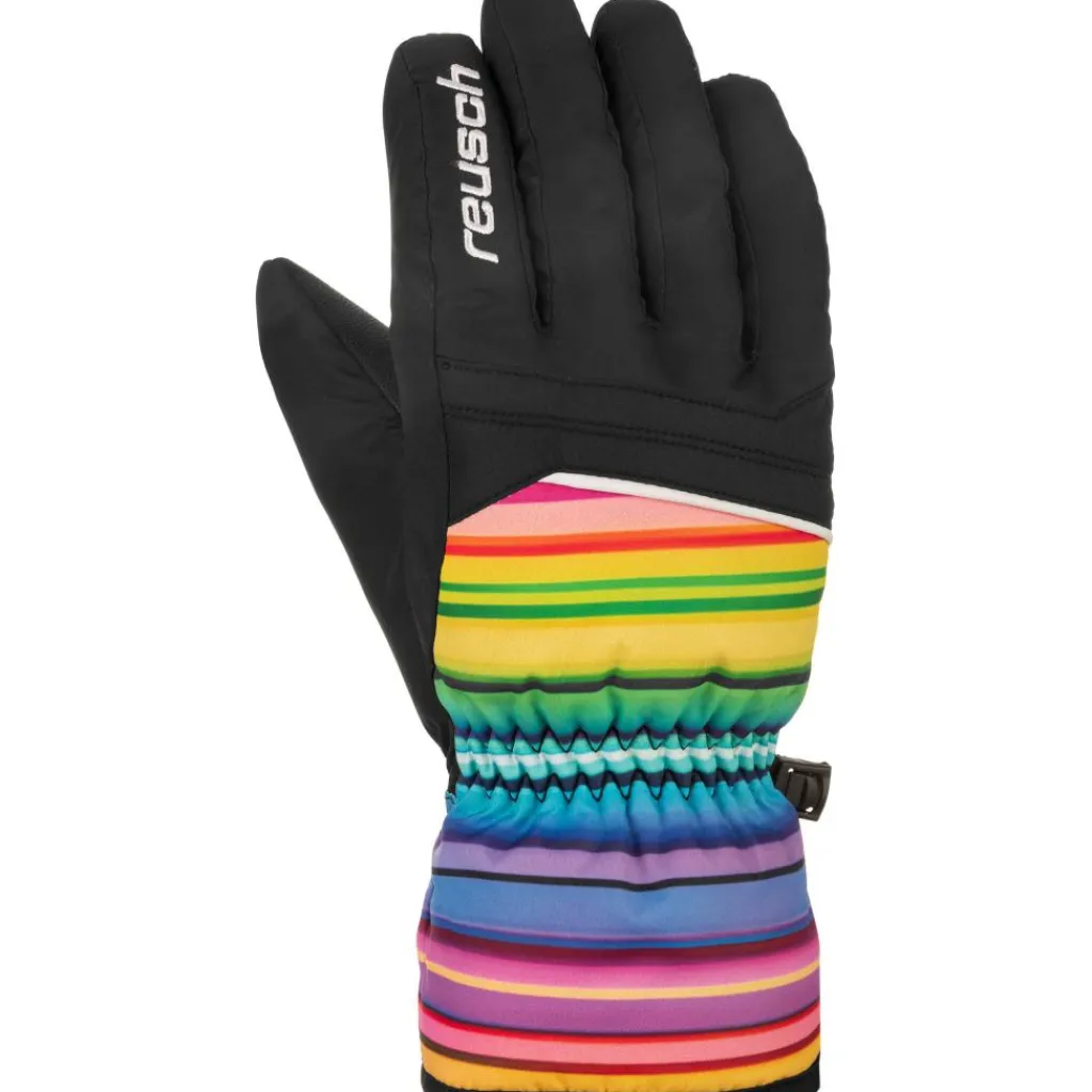 Alan handschoenen junior black multicolour lines*Reusch Sale