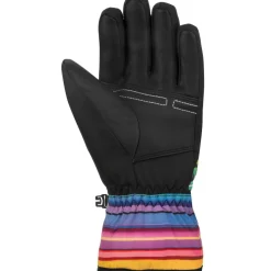 Alan handschoenen junior black multicolour lines*Reusch Sale