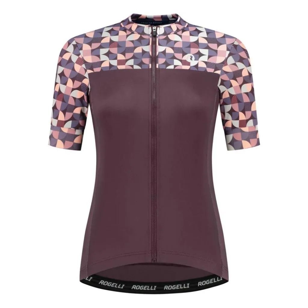 Essential Graphic fietsshirt dames bordeaux coral*Rogelli