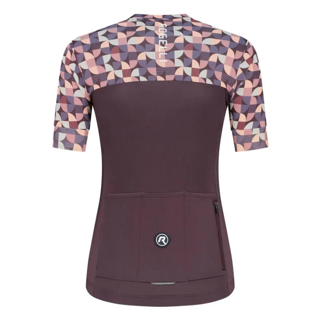 Essential Graphic fietsshirt dames bordeaux coral*Rogelli
